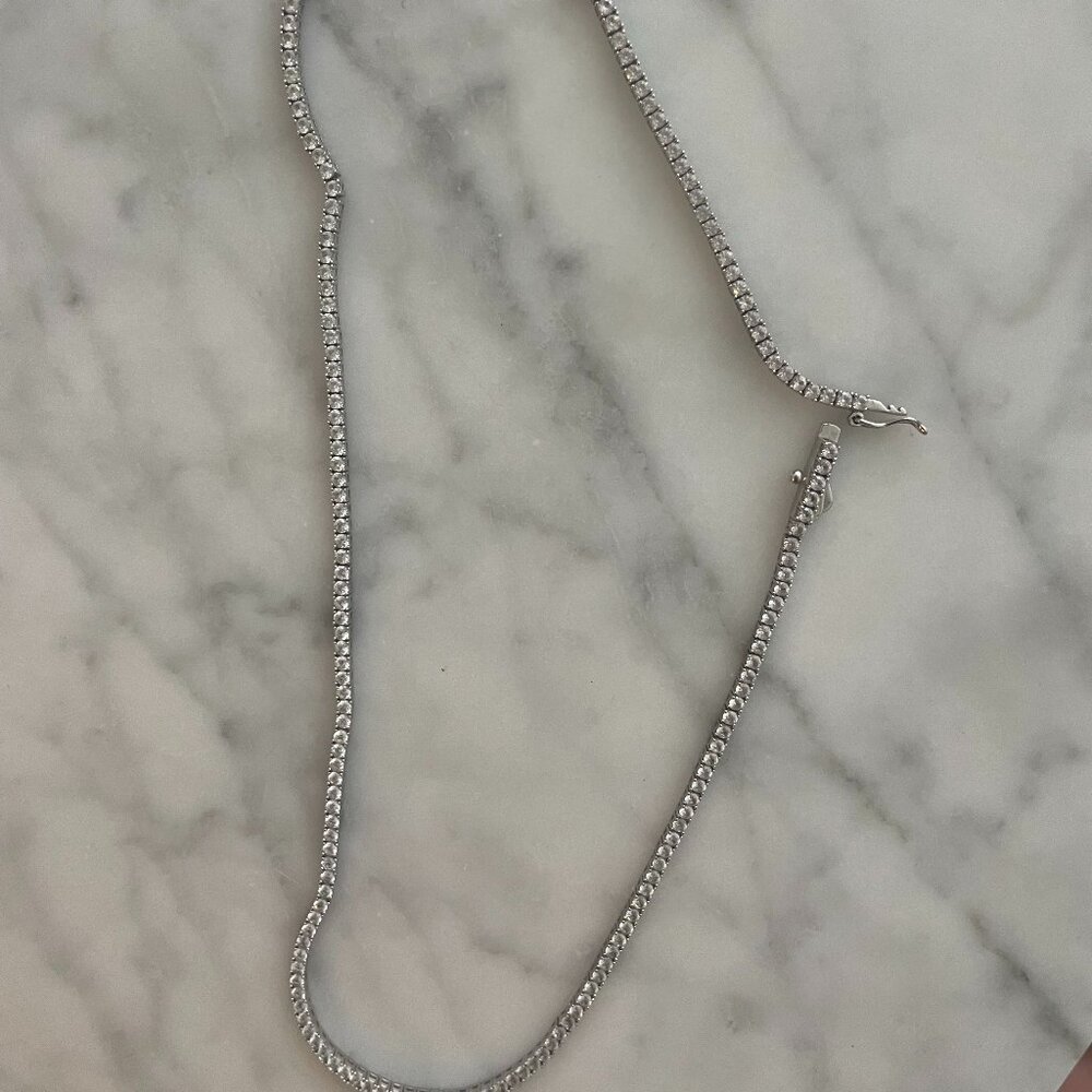 White Sapphire Tennis Necklace